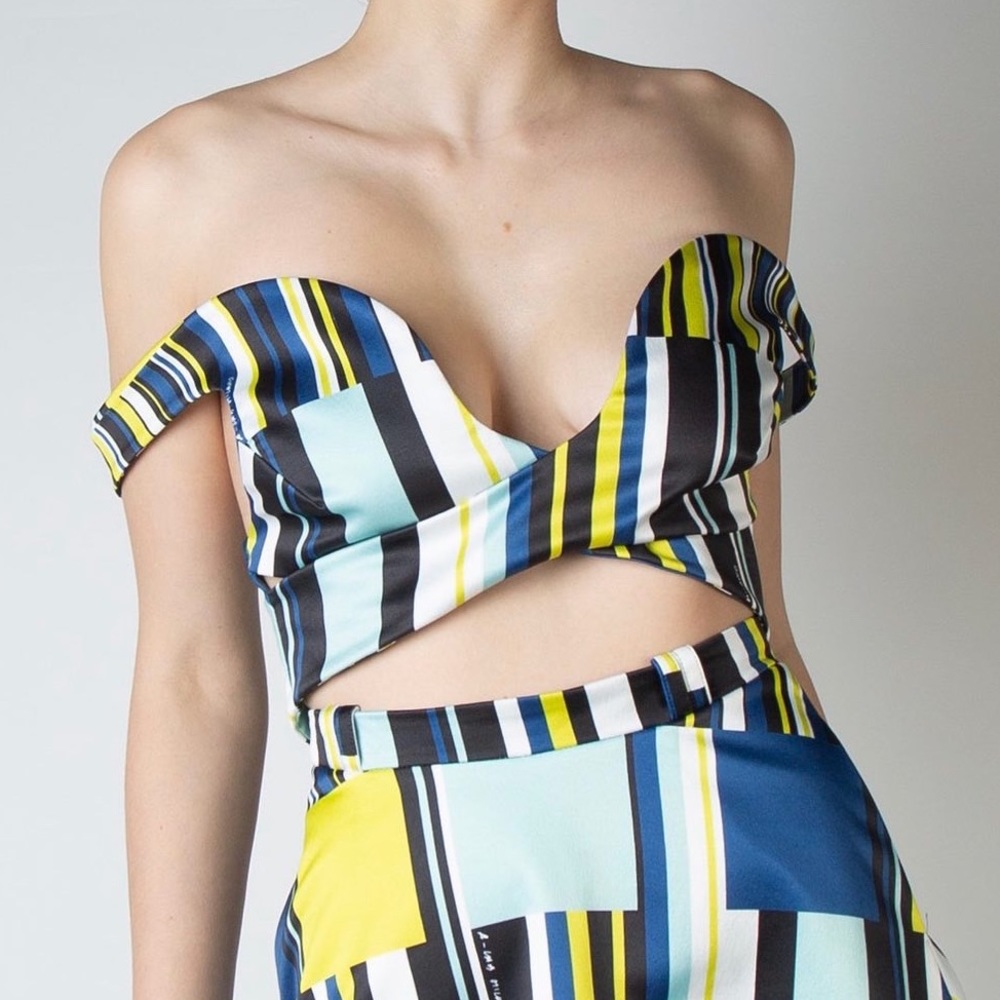 A-Lab Milano Satin Crop Top